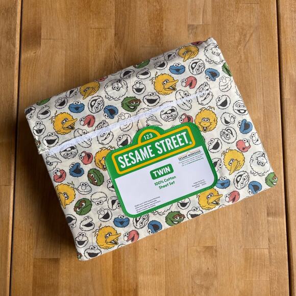 SESAME STREET Characters COTTON Twin Size Sheet Set (ELMO BERT ERNIE BIG BIRD) - Picture 4 of 4